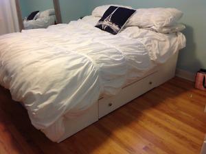 double bed frame and mattress