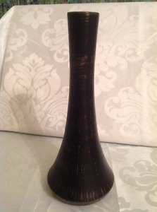 's McCoy Art Pottery Black & Gold Vase Signed "