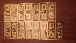 15 gold bills with certificate of authenticity