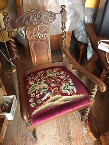 Antique oak arm chair