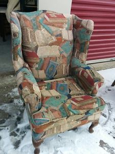 Book Themed Reading Super Comfortable Wing Back Arm Chair