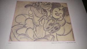 Disney original Story Sketch of Mickey and Pluto
