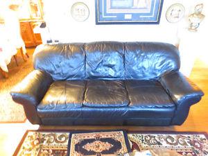 Italian genuine leather couch and matching chair