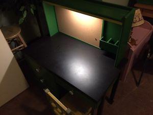 John Deere kids desk with matching wooden chair