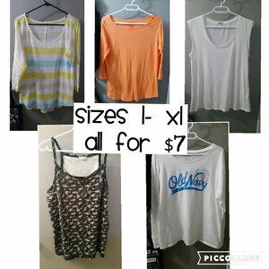 Lot of women's tops-- see photo and description