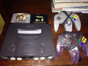 NINTENDO 64 - 2 Games - 2 Controllers - ALL CABLES - WORKS