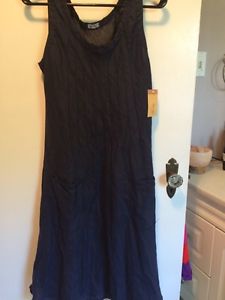 Navy Blue Linen style Dress