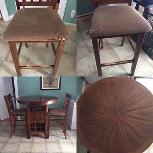 Pub style table and 2 chairs