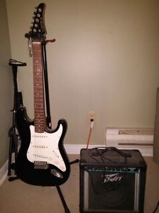 Samick Stratocaster Style Guitar with Peavy Practice Amp