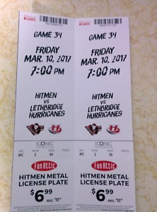 Selling two Hitmen hockey game tickets