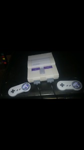 Super Nintendo with 8 games