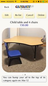 Table and 4 chair