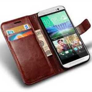 Two HTC One Flip Wallet Leather Cases