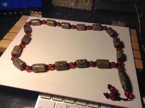 Vintage Tharu Tibet Tibetan Dzi Bead & Ancient Beads Shaman