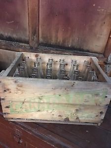 Vintage Wooden Canada Dry Soda Crate With 24 Bottles