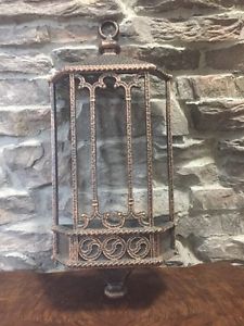 Vintage coppercraft cage wall planter