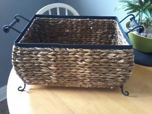 WROUGHT IRON WITH WICKER BASKET