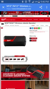 Wanted: Looking for the  milwaukee bluetooth speaker