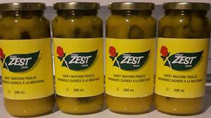 Zest Mustard Pickles 4 jars for  expires july 