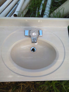 marble sink and faucet, salvaged, good cond.