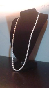 mm silver D/C rope chain REGULAR $400
