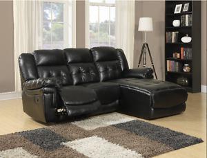 sofa with a chase and recliner all in one