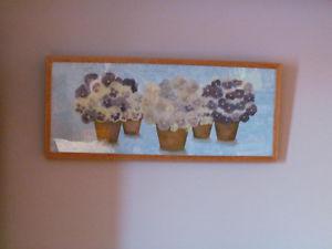 2 framed pressed pansy pictures