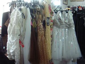 Bridal salon.Wedding and Prom dresses,