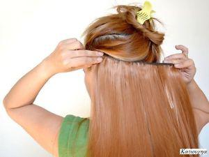 CLIP IN hair extension,Straight hair, 24", Color GOLDEN