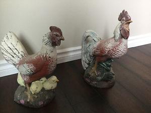 Ceramic Hen and Rooster