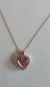 14k gold necklace with 10K heart pendant