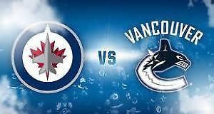 2 tickets Winnipeg jets vs Vancouver Canucks March 21st