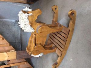 All wooden rocking horse