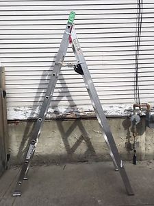 Aluminum combination ladder, 8ft step X 12 extension