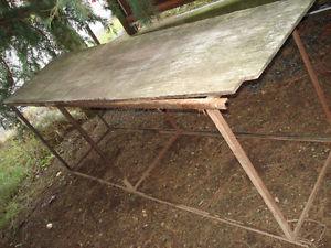 Bench: Welded Angle Iorn Frame. 8ft. L x 24"deep x 34"H