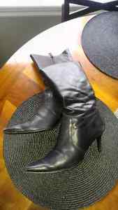 Black leather boots, size 8 $15