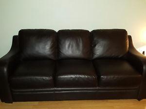 Black leather couch great condition