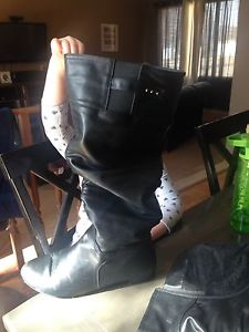 Black tall boots size 12w