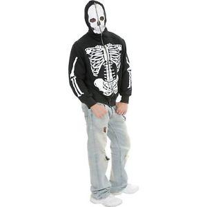 Brand New Skeleton Zippered Hoodie by Charades - Size XL