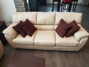 Brown microfiber couch pillows
