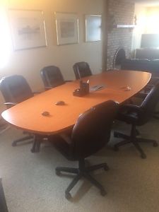 Conference table and six chairs