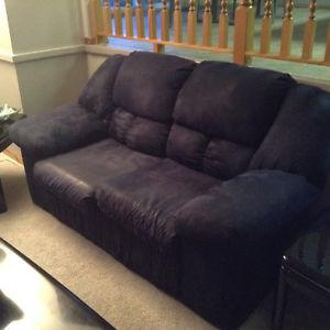 Couch and love seat, dark blue