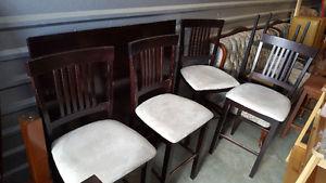 Dark Brown Counter/Bar Height Dinning Table With 4 Chairs