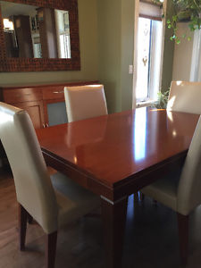 Dining Table and Chairs with Buffet Cabinet