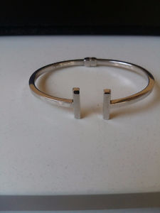 Double T bracelet sterling silver from italy