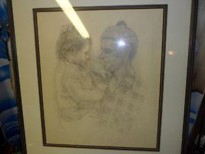 Father and Daughter by M Hall Original $200. Not a print.