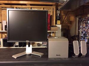 Flat Screen Computer Monitor + Computer Speakers