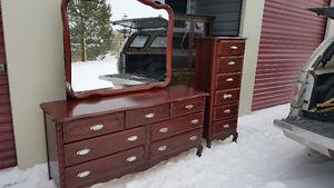 French Provincial 7 Drawer Dresser With Mirror + 6 Drawer