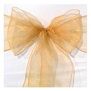 Gold organza wedding sashes