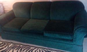 Green fabric 3 sitter couch